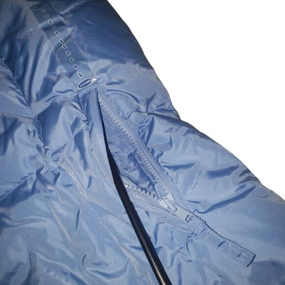 Old Navy Blue Puffer Vest Women’s Large Frost Free Sleeveless Outerwear - Picture 6 of 10